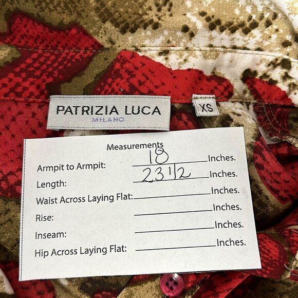PATRIZIA LUCA Snake Print Long Sleeve Blouse In Red Sz XS - Picture 9 of 9